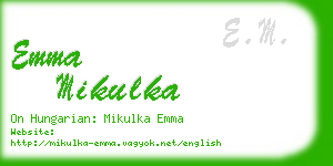 emma mikulka business card